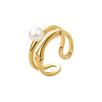 Amber Lollipop Luminous Bamboo Collection Pearl Rings Women's