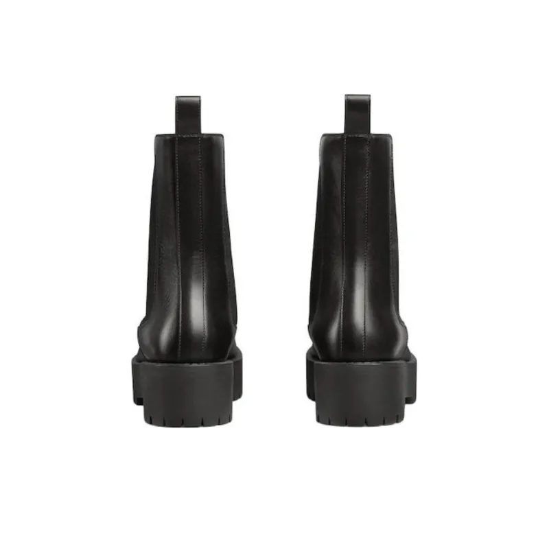 GUCCI Horsebit Short Chelsea Boots Women's Black-4