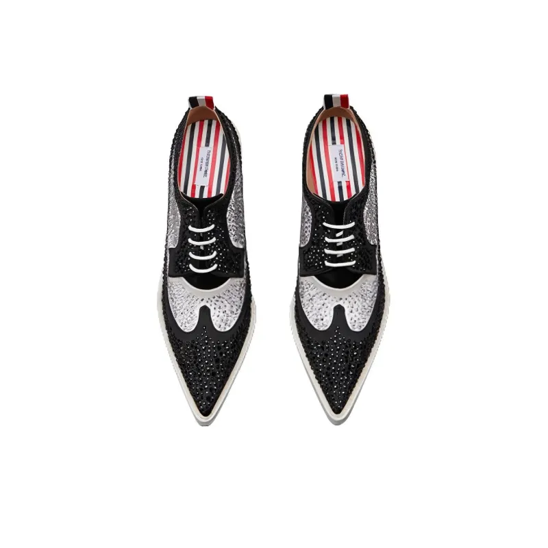 THOM BROWNE Crystal-embellished 105mm Derby Shoes-3