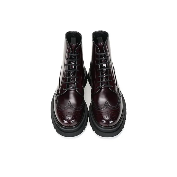 PRADA Ankle Boots Men's Dark Purple Red-3