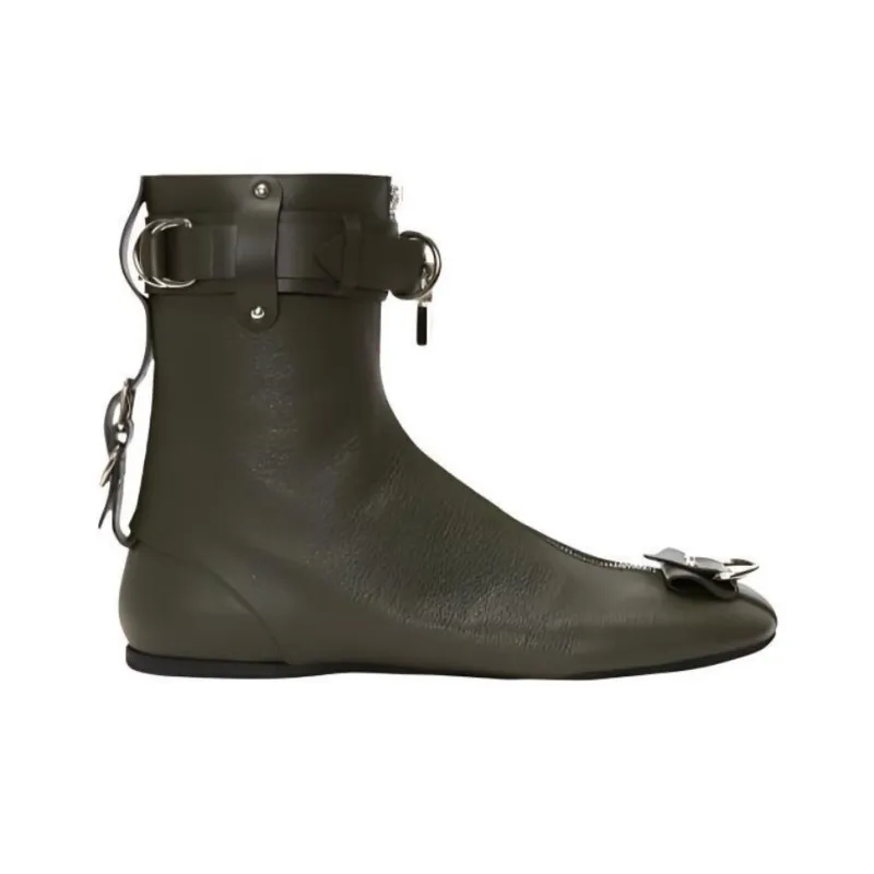 JW Anderson Padlock Ankle Boots Men's Green-1
