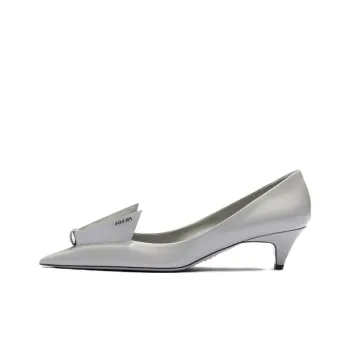 PRADA 25mm Floral-appliqué Leather Pumps