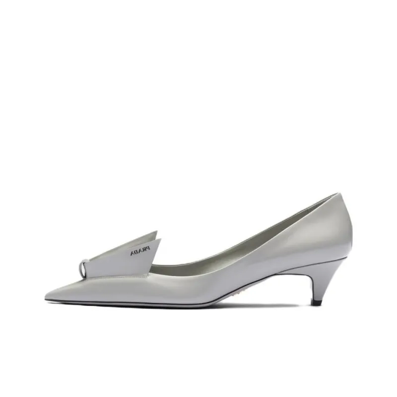 PRADA 25mm Floral-appliqué Leather Pumps-0