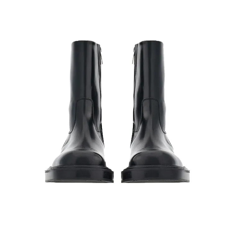 FERRAGAMO Panelled Patent-leather Ankle Boots-3