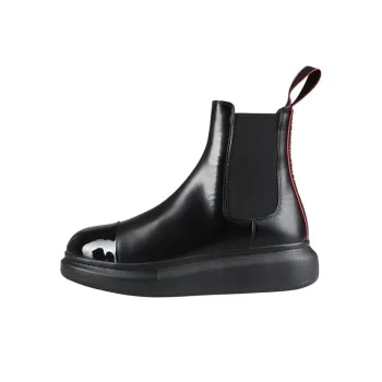 Alexander McQueen Hybrid Chelsea Boot Black Red Detail