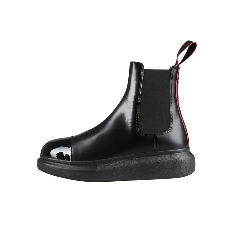 Alexander McQueen Hybrid Chelsea Boot Black Red Detail-0