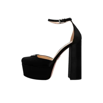 PRADA Chunky Heel High Heels 13.5cm Women's Black
