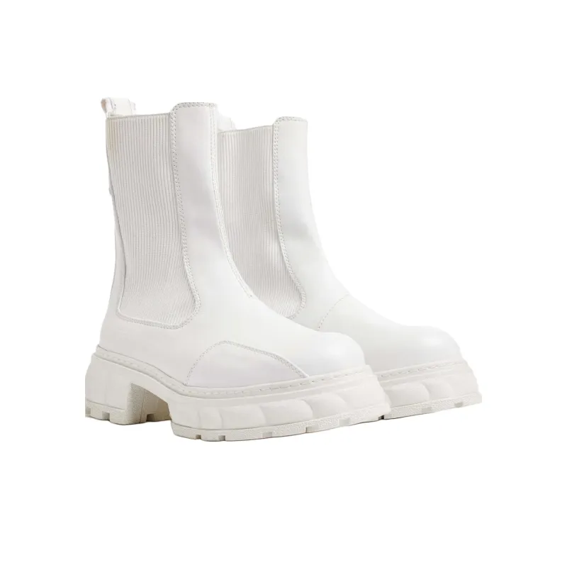 VIRÓN Paranigm Short Chelsea Boots Unisex White-2