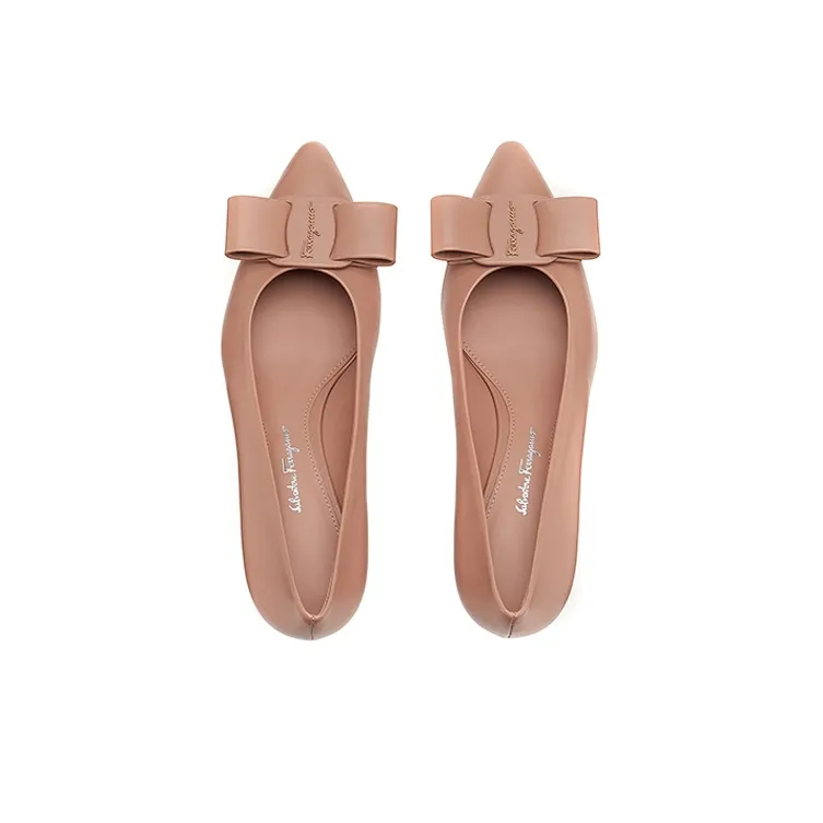 FERRAGAMO Viva Chunky Heel High Heels 5.5cm Women's Dark Pink-3
