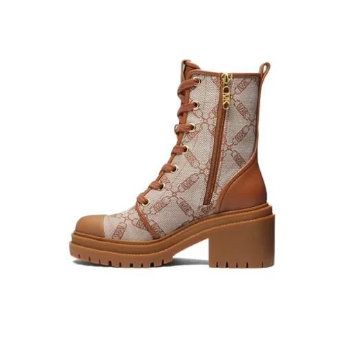 MICHAEL KORS Short Mid Calf Martin Boot Women's Brown