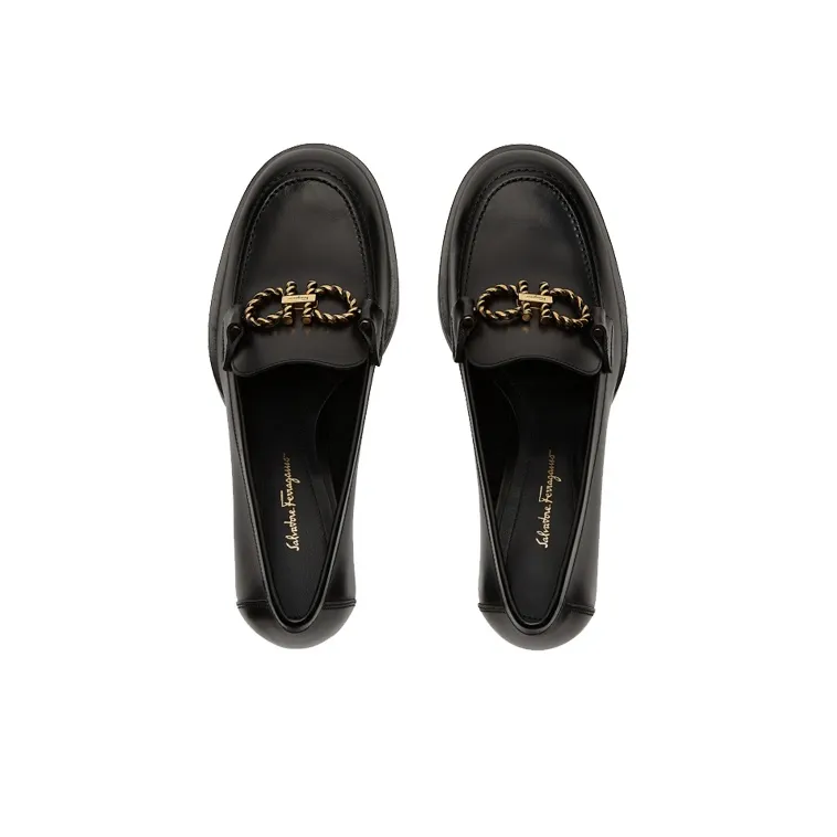 Ferragamo Gancini High Heels Women's Low-Top Black-4