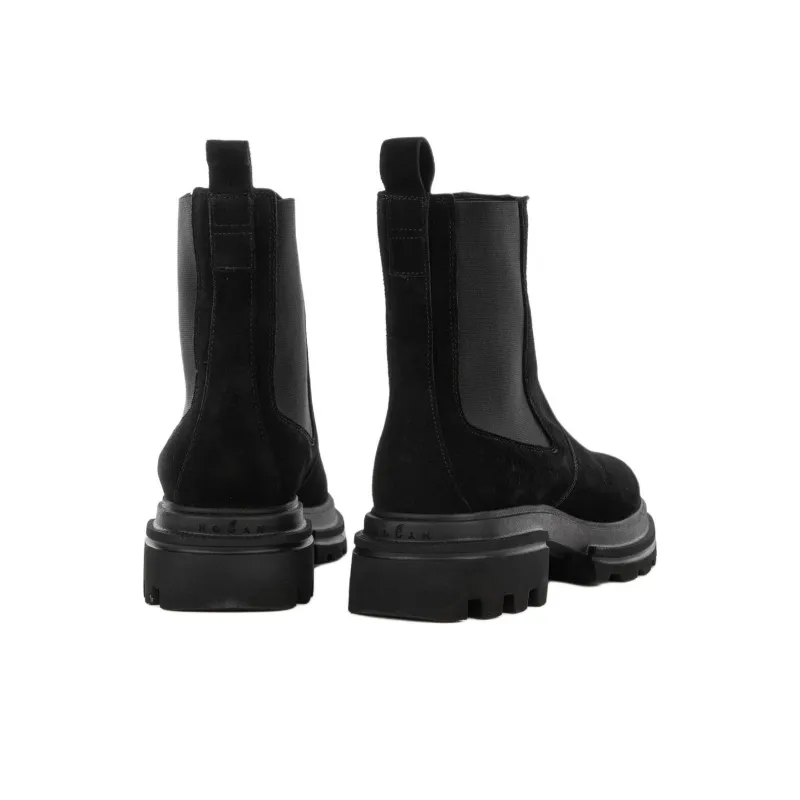 HOGAN Round Toe Slip On Chelsea Boots Women's-3
