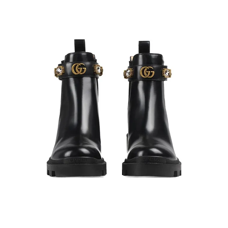 GUCCI Women's Leather Ankle Boot 'Belt Black' Women's-4