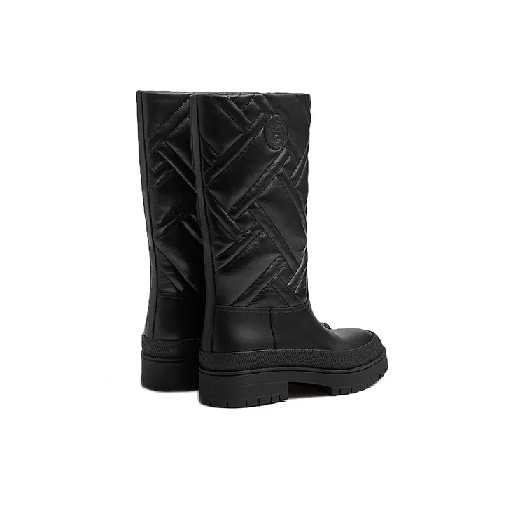 HERMES Mosaique Knee high Boots Women's Black-4