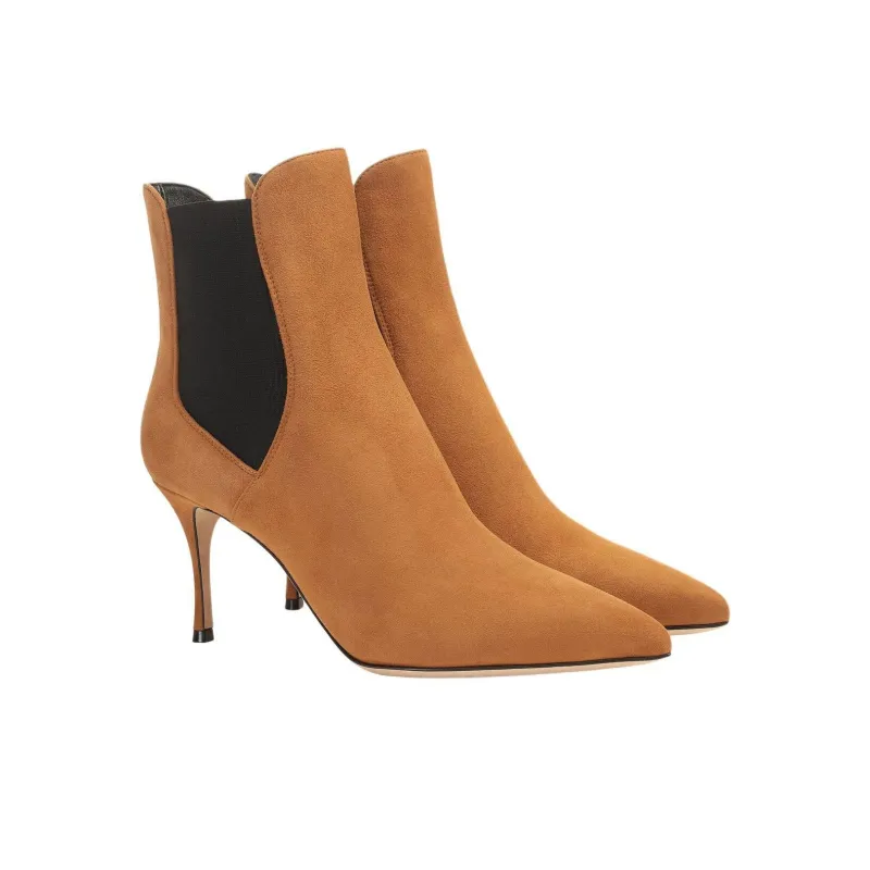 SERGIO ROSSI Godiva Short Chelsea Boots 7.5cm Women's Brown-2
