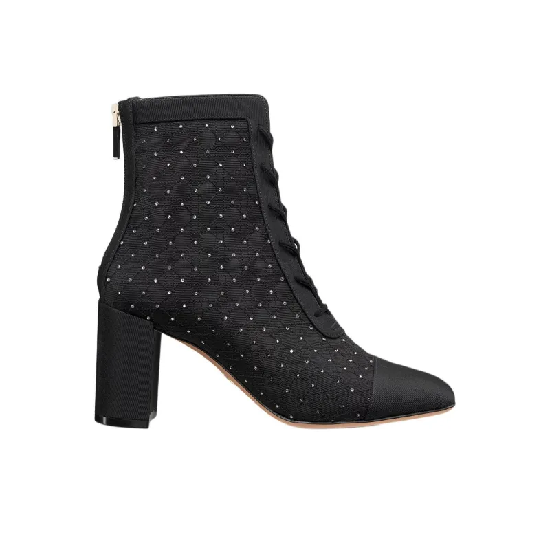 DIOR Naughtily D Ankle Boots 8cm Women's Black-1