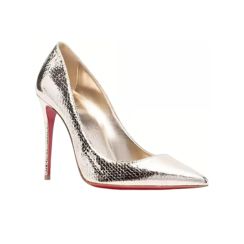 CL LUBOTING Slim Heel High Heels Women's Gold-2