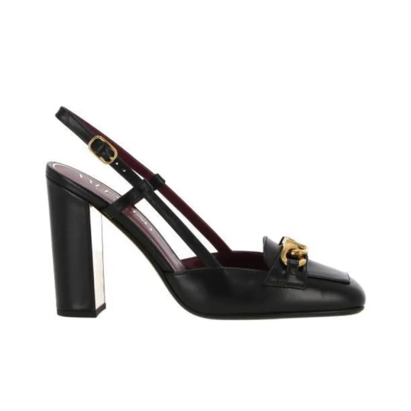 Valentino VLogo Chain-Link Square Toe Pumps-1