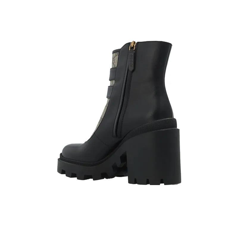 GUCCI Women's Ankle Boot 'Buckles Black Beige' Women's-3