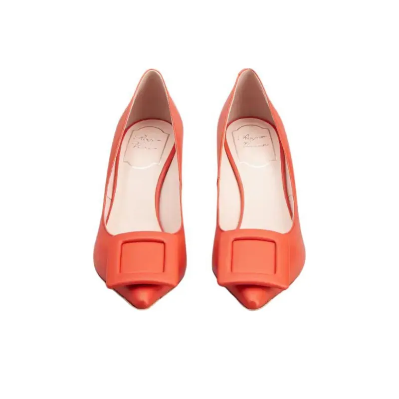 Roger Vivier Viv' In The City Slim Heel High Heels 6.5cm Women's Orange-3