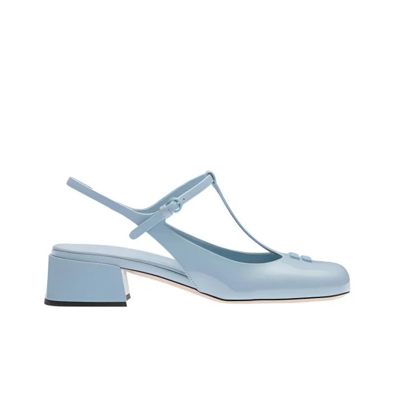 MIU MIU Chunky Heel High Heels 3.5cm Women's Light Blue-1