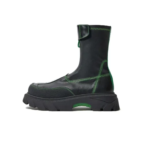 MIISTA Ankle Boots 4.5cm Women's Black Green