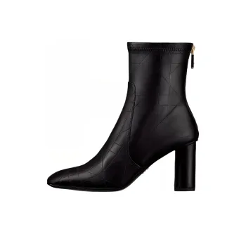 DIOR D-Shadow Ankle Boots Zipper 8cm Women's Black