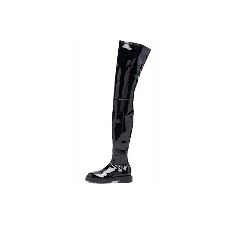 Givenchy Women's Squared Thigh Boot 'Black'-0