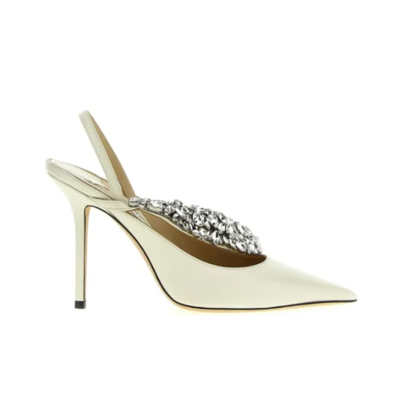 Jimmy Choo Floss Slim Heel High Heels 10cm Women's Beige-1