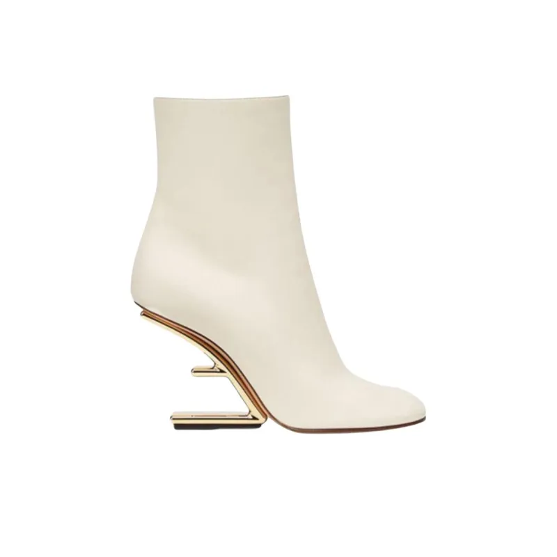 FENDI Ankle Boots 8.9cm Women's White-1