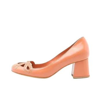 Sarah Chofakian Scarpin Audrey Chunky Heel High Heels 4cm Women's Orange