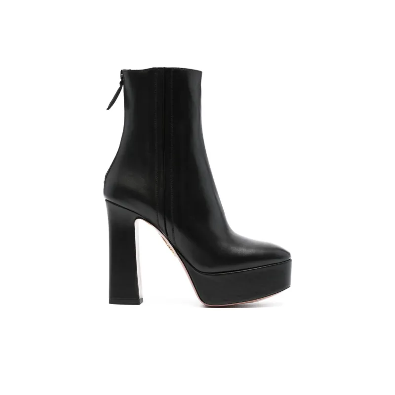 AQUAZZURA 130mm Platform Leather Boots-1