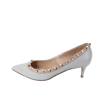Valentino Rockstud Slim Heel High Heels 5.5cm Women's Gray