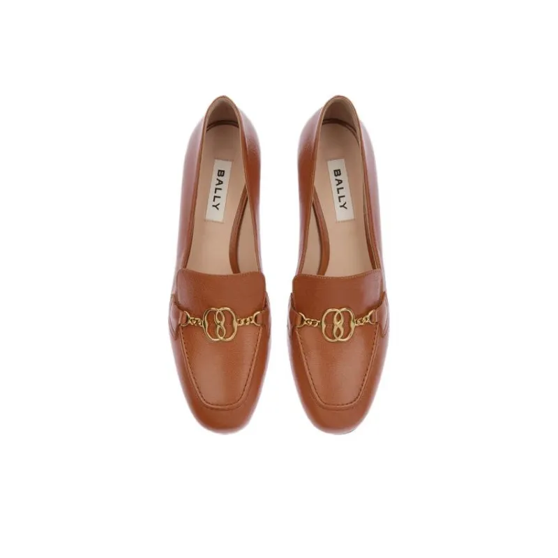 BALLY Obrien 50mm Logo-plaque Leather Pumps-2