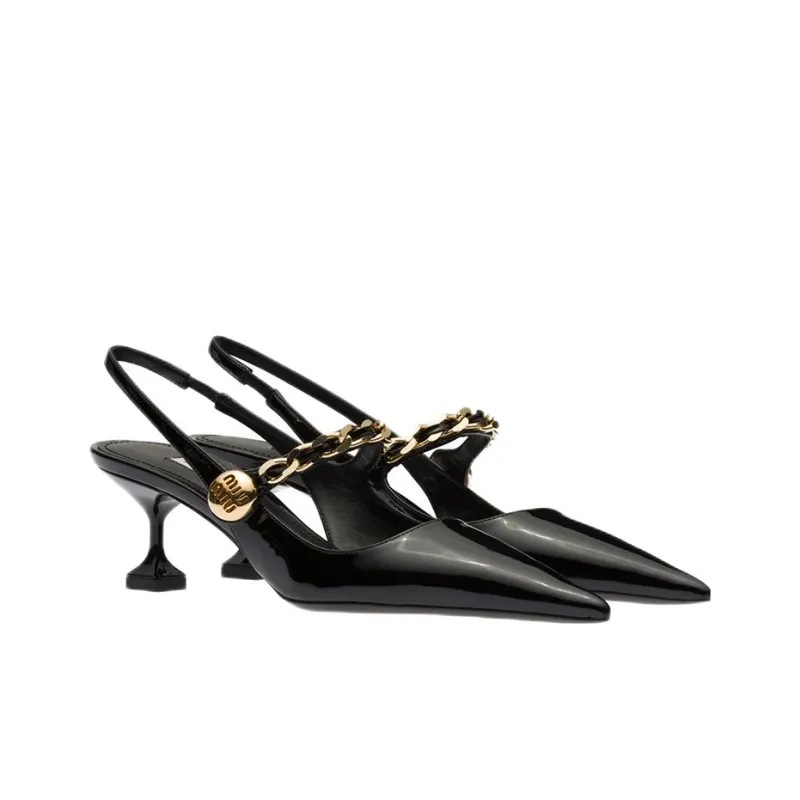 MIU MIU Slim Heel High Heels 5.5cm Women's Black-2
