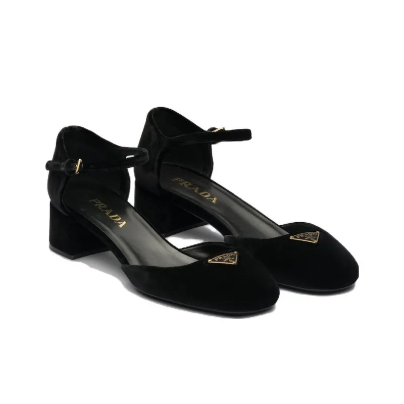 PRADA Chunky Heel High Heels 3.5cm Women's Black-2
