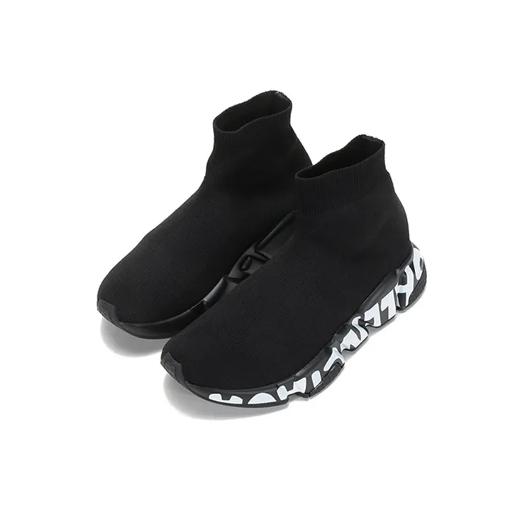 Balenciaga Speed Graffiti Black White Women's-2
