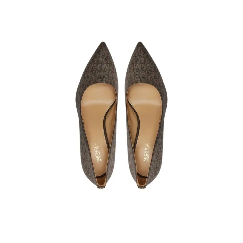 MICHAEL KORS Slim Heel High Heels 7.5cm Women's Umber-3
