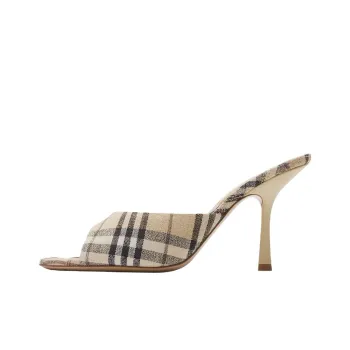 Burberry Slide Slippers 9cm Women's Beige
