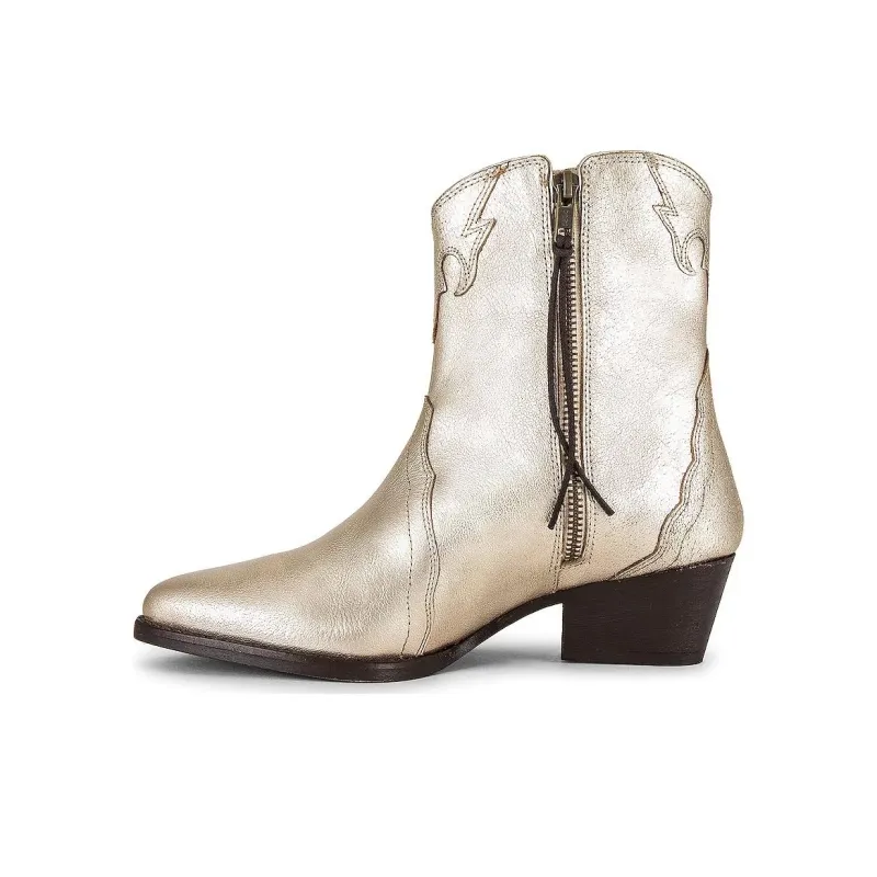 FREE PEOPLE Ankle Boots Women's Light Gold-0