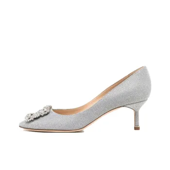 MANOLO BLAHNIK Hangisi Slim Heel High Heels 4cm Women's Gray