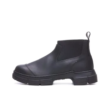 GANNI Crop City Short Chelsea Boots Women's Black