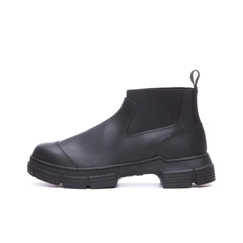 GANNI Crop City Short Chelsea Boots Women's Black-0
