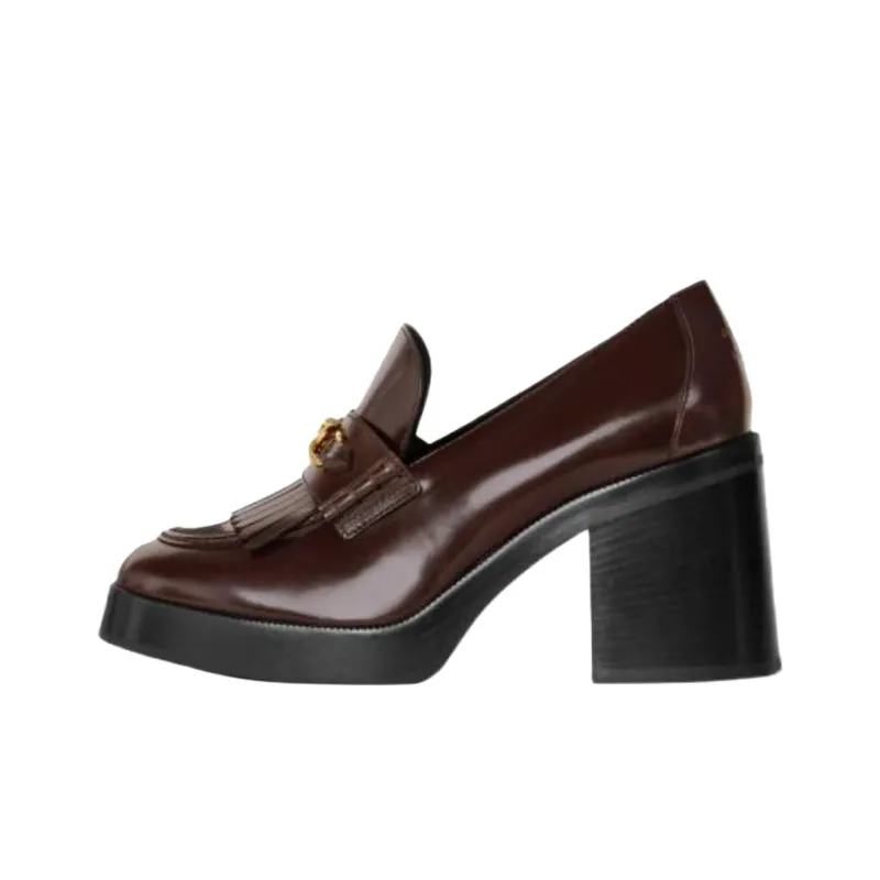 CELINE Tess Chunky Heel High Heels Women's Brown-0