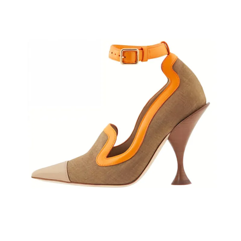 Burberry Cone Heel High Heels Women's Brown-0