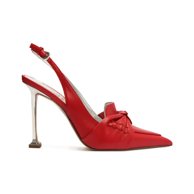 Schutz Fiorella Flared Heel High Heels 10cm Women's Red-1