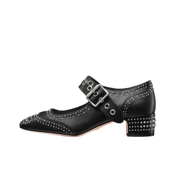 DIOR D Society Chunky Heel High Heels 4cm Women's Black