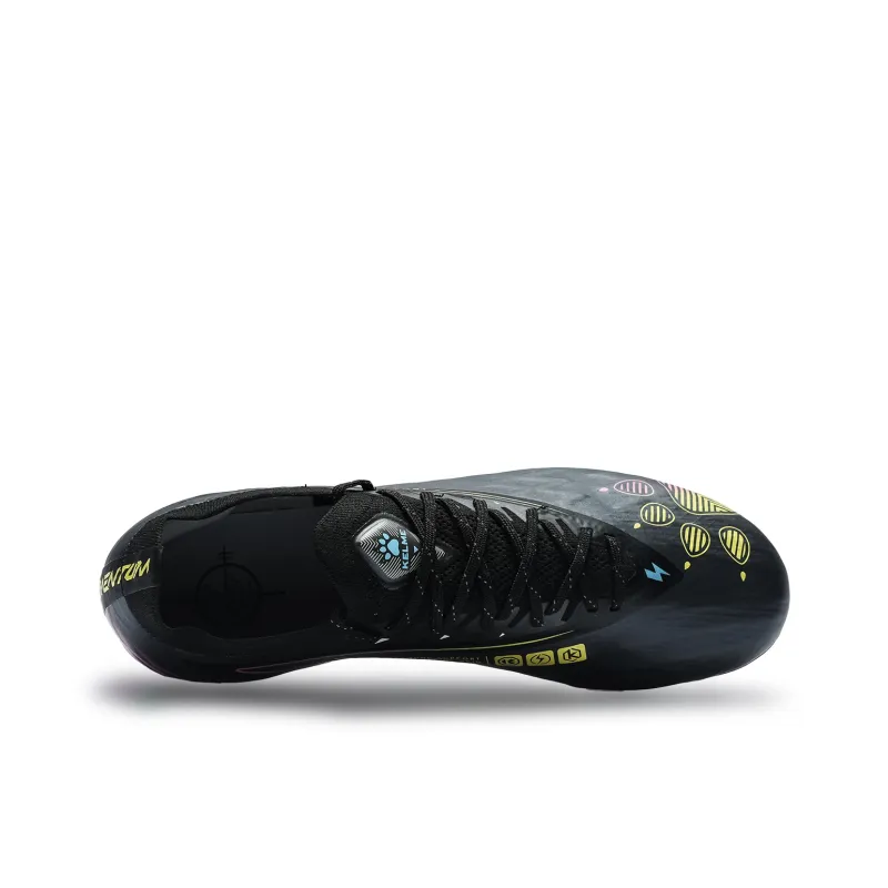 KELME Glimpse MG Rubber Short Studs Artificial Ground Natural Ground Cushioned Slip Resistant Soccer Shoes Unisex Black-3
