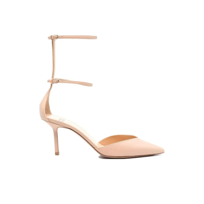 FRANCESCO RUSSO Double-strap 75mm Leather Pumps-1