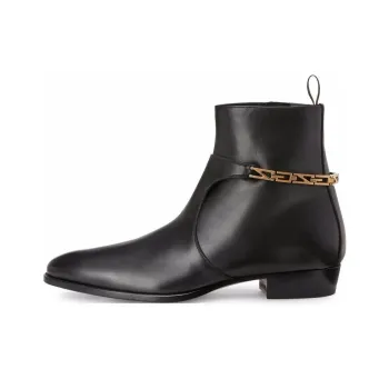 giuseppe zanotti Enfield Monogram Leather Ankle Boots